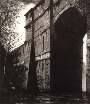 John Howard (born 1958)/Birmingham Canal - West Smethwick/signed and dated 1991/drypoint etching - John Howard
