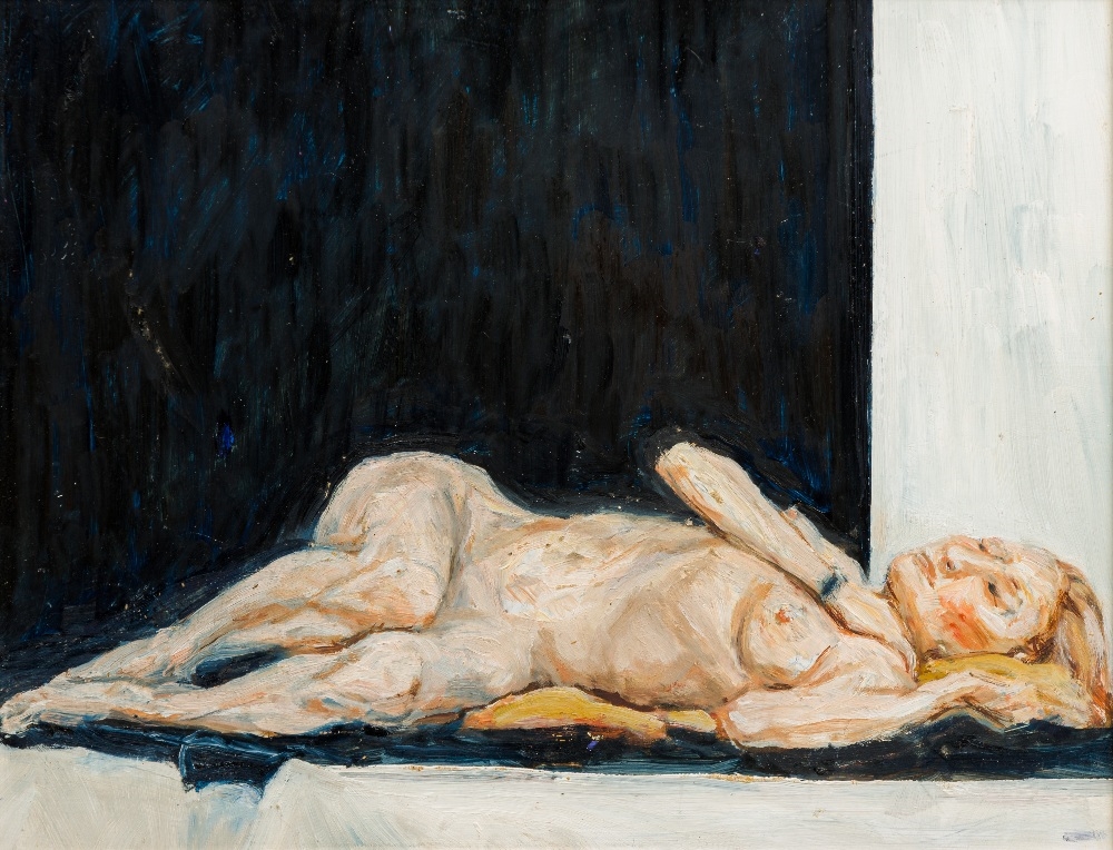 Artwork by Lucian Freud, Nude Study, Made of oil on board