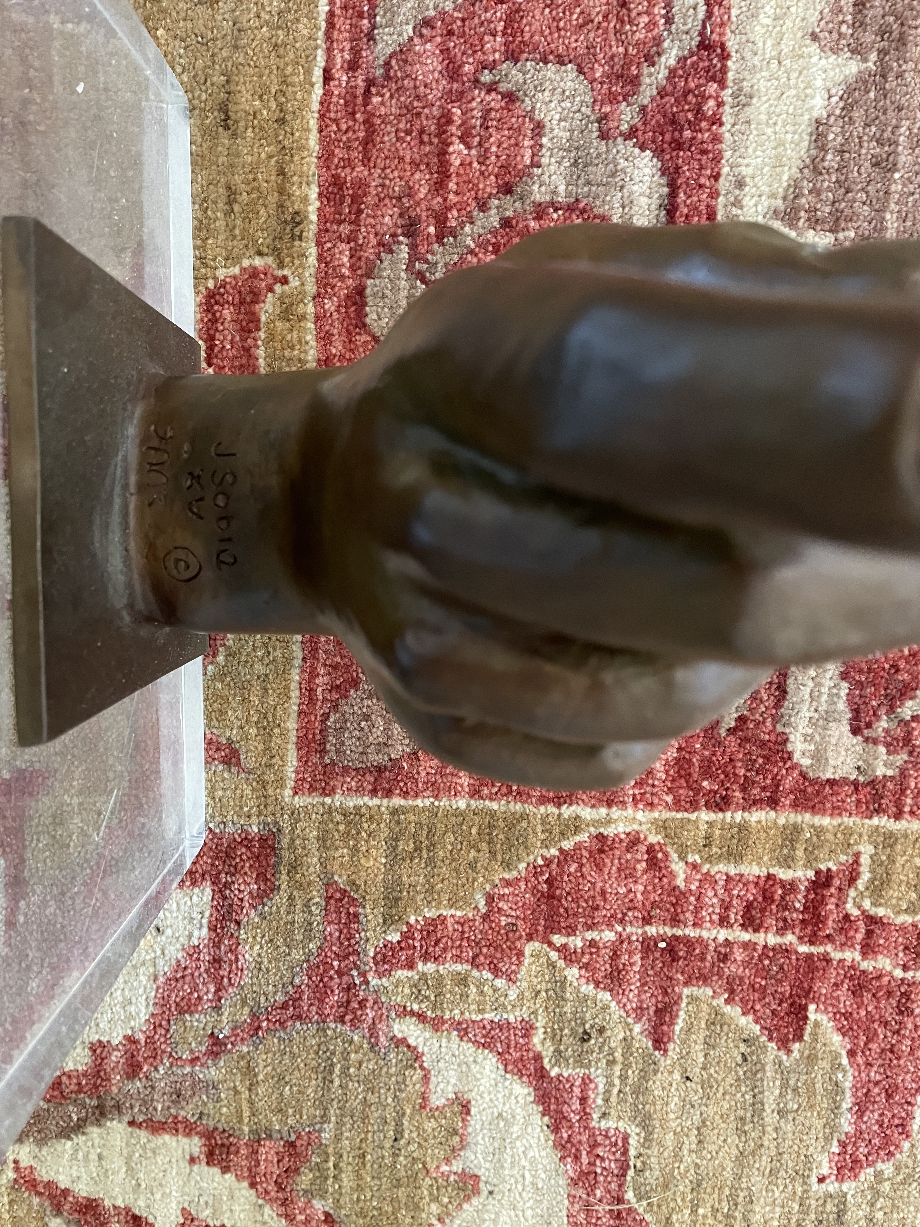 Artwork by Jerome Soble, Bronze Sculpture, Mime In Top Hat On Ladder, H 65'' W 15'', Made of Bronze Sculpture