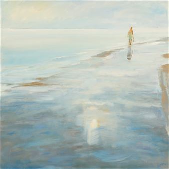 Frau am Strand - Irina Levina