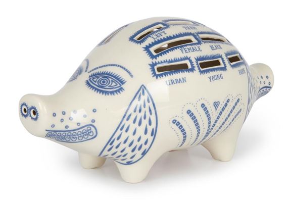 Grayson Perry | in white ceramic with blue glazing | MutualArt