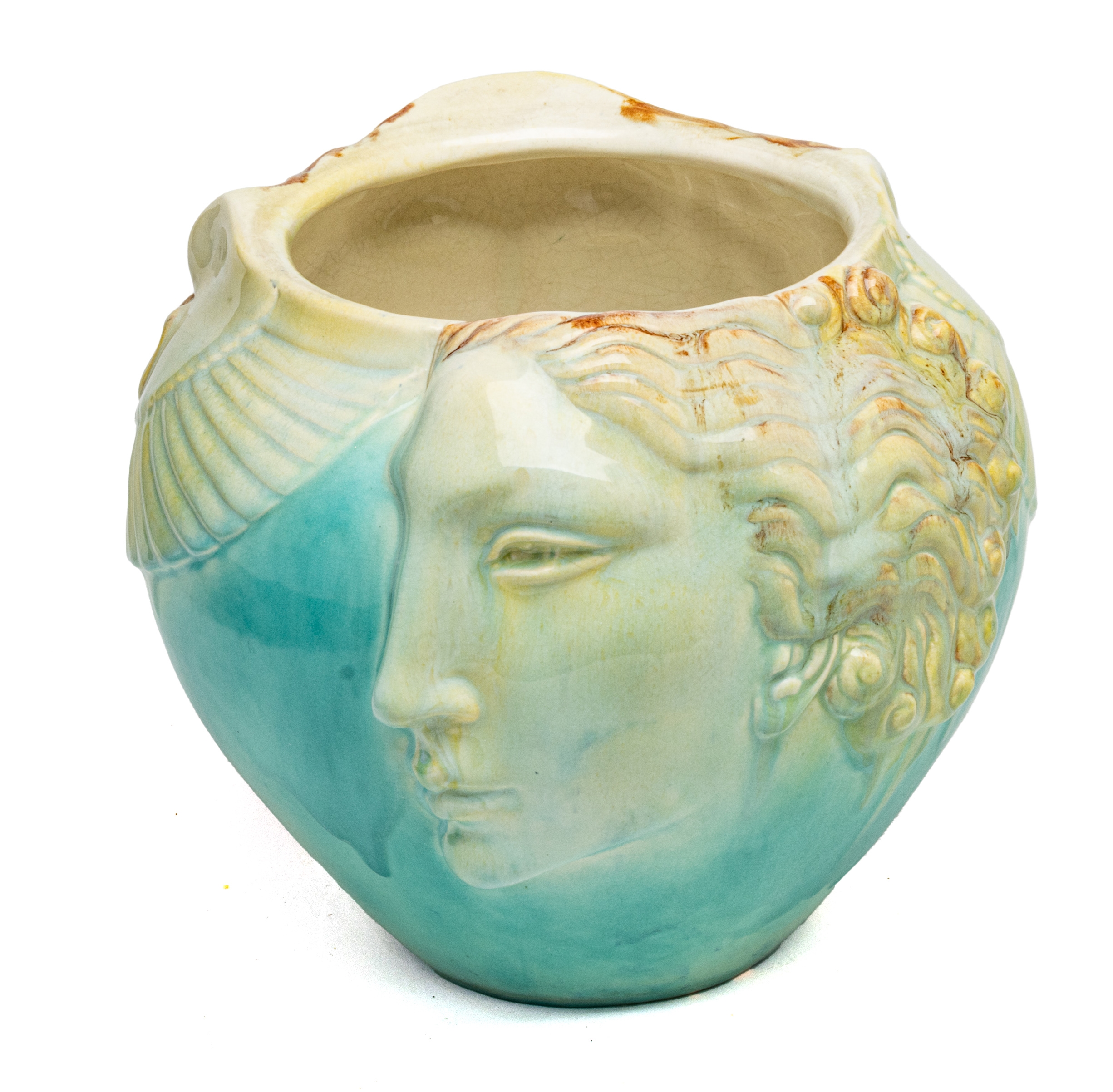 Edgardo Simone | Ceramic Vase With Low Relief Faces | MutualArt