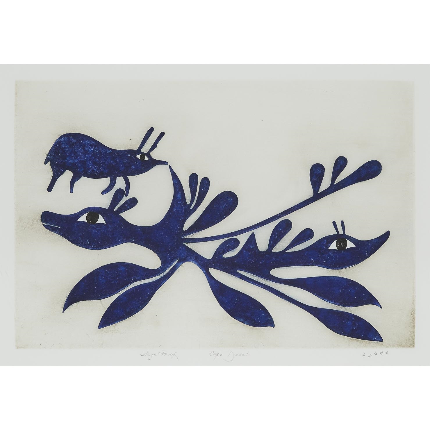 Kenojuak Ashevak RABBIT EATING SEAWEED II, CA. 1999 (Circa 1999