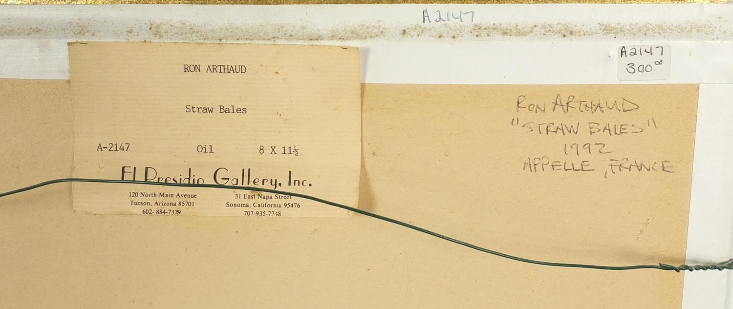 Artwork by Ron Arthaud, Ron Arthaud 1992 - Straw bales, Made of oil on board