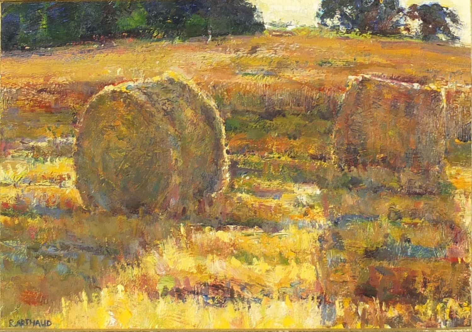 Artwork by Ron Arthaud, Ron Arthaud 1992 - Straw bales, Made of oil on board