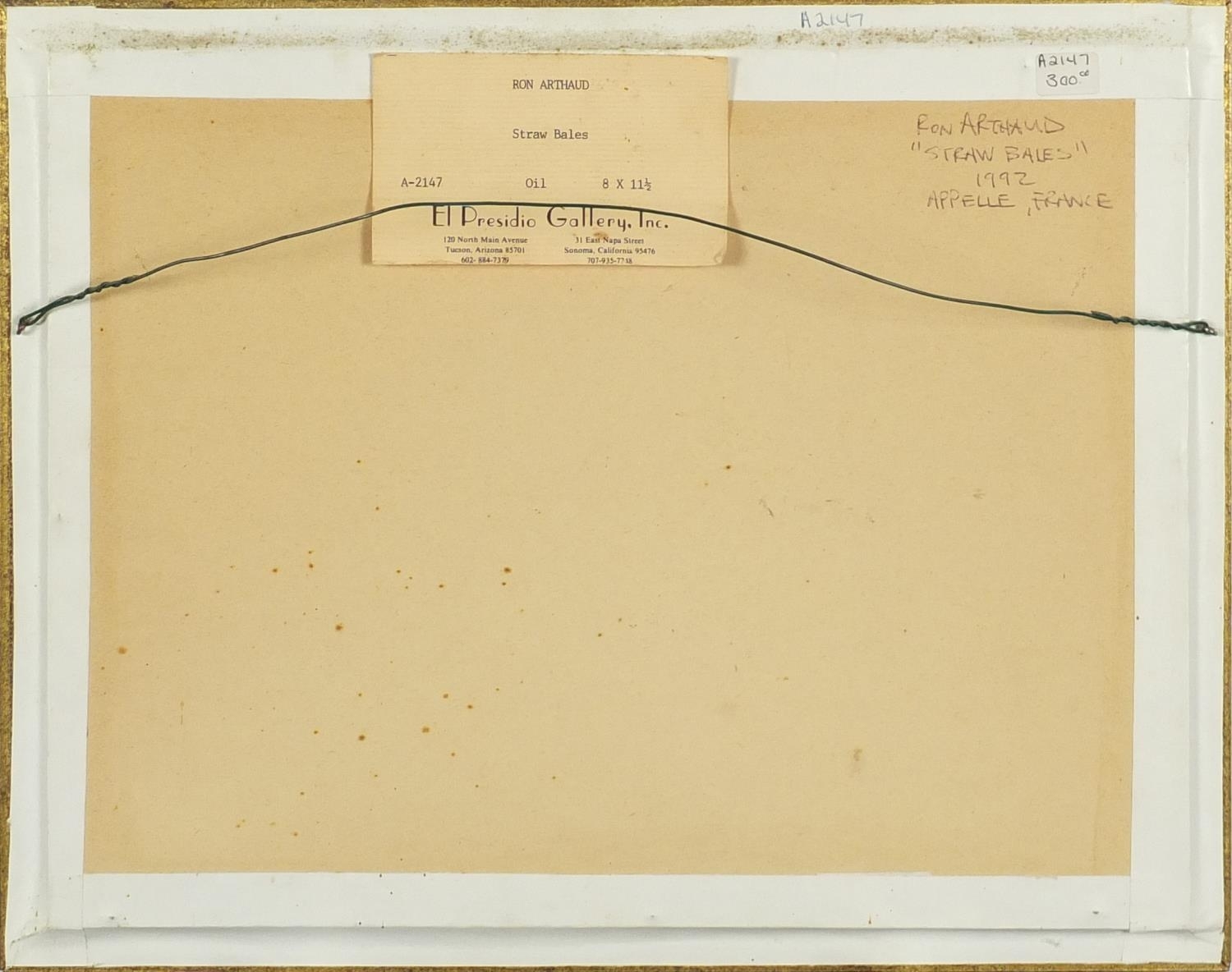 Artwork by Ron Arthaud, Ron Arthaud 1992 - Straw bales, Made of oil on board