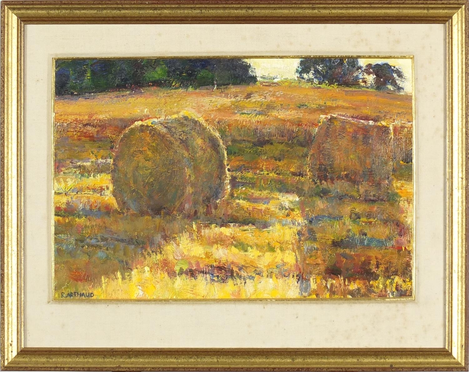 Artwork by Ron Arthaud, Ron Arthaud 1992 - Straw bales, Made of oil on board