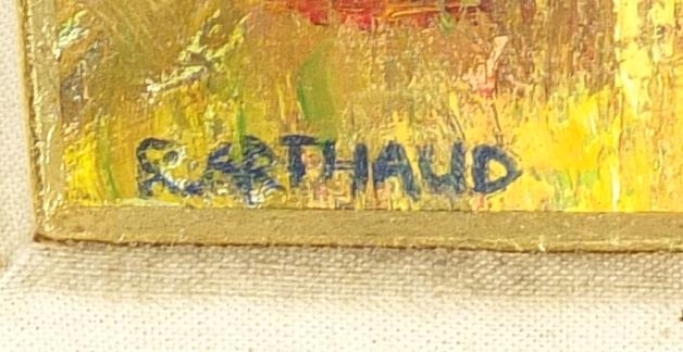 Artwork by Ron Arthaud, Ron Arthaud 1992 - Straw bales, Made of oil on board