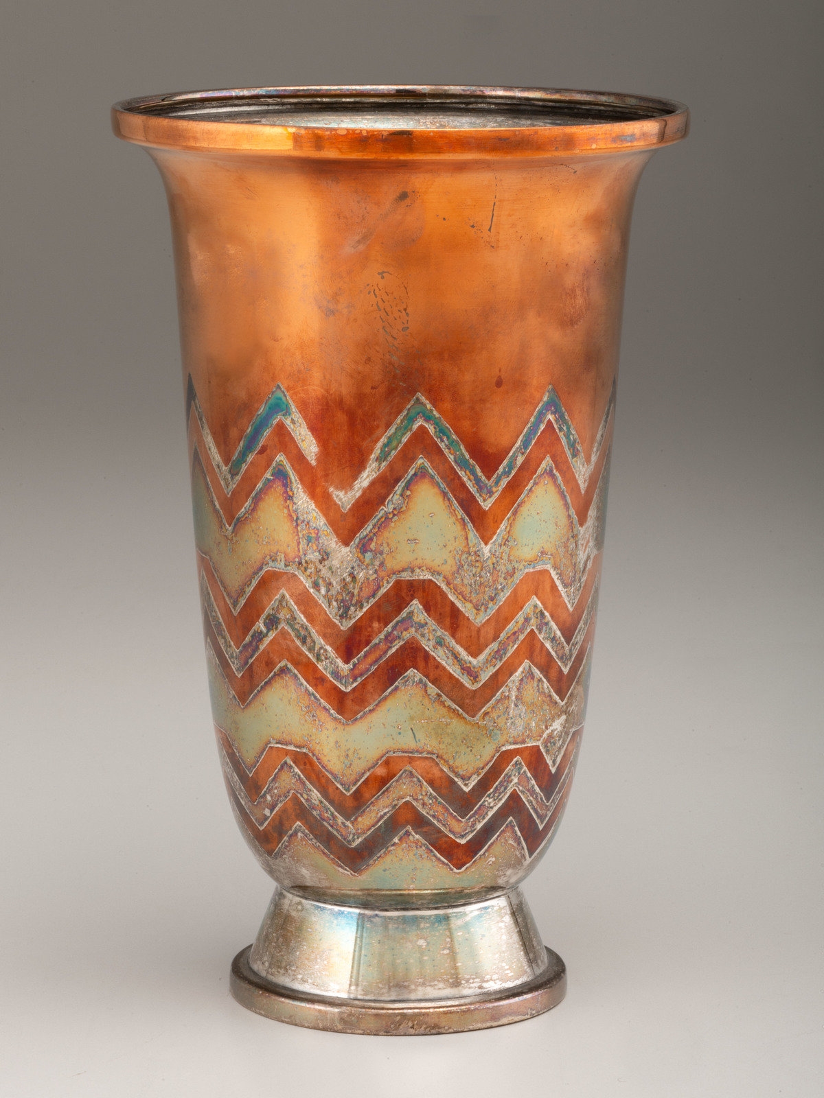 Luc Lanel Mixed Metal Art Deco Vase MutualArt