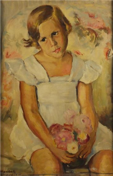 Portrait of a young girl Bloomsbury school oil on canvas by Bloomsbury Group
