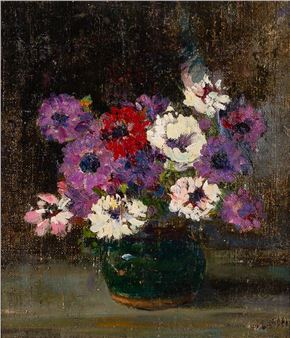 William Josiah Redworth (British 1873-1947)/Anemones/oil on canvas - William Josiah Redworth