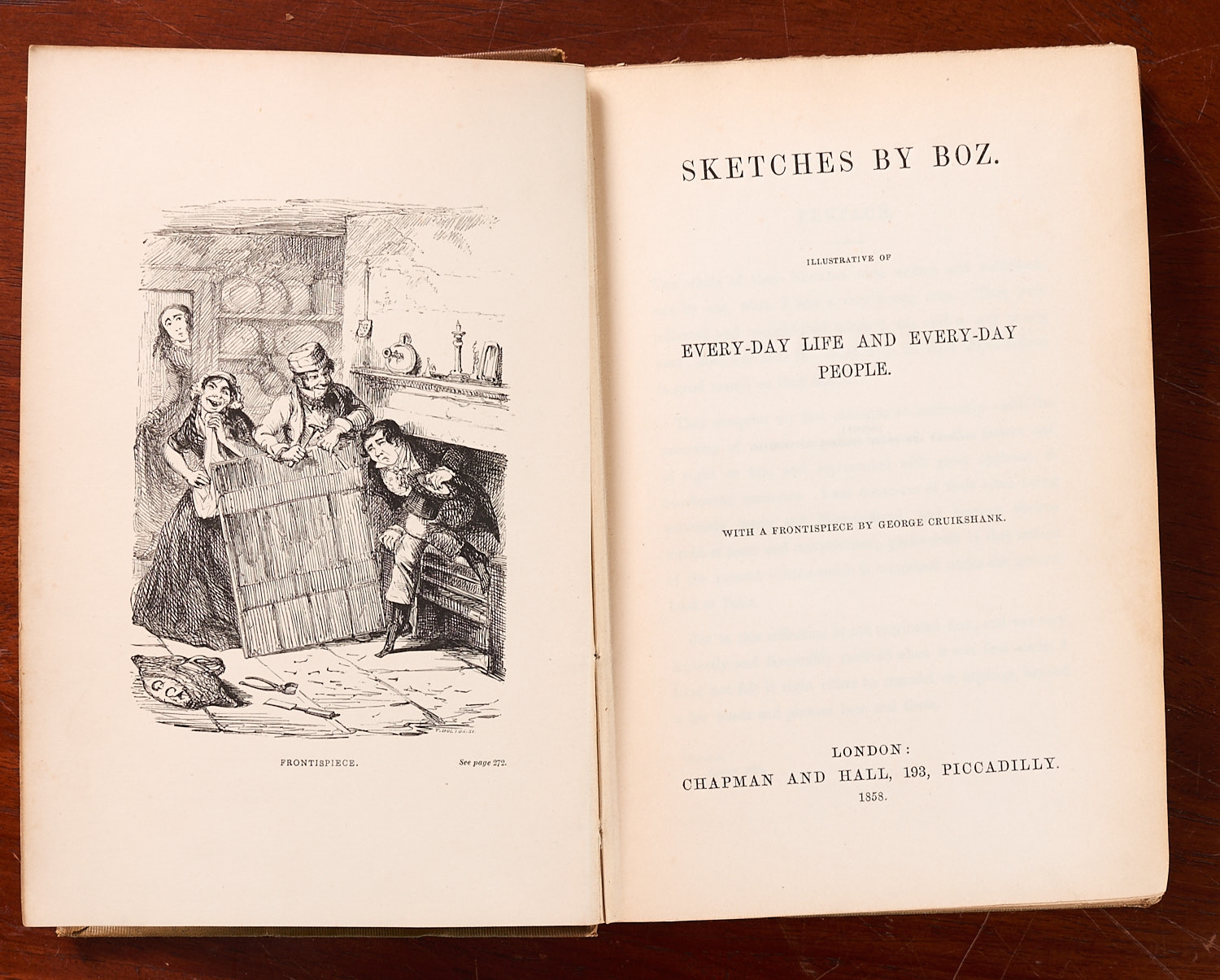 Artwork by George Cruikshank, New York. 1872. Hardcover. 4.5"w x 7.25"h. 613 pages. Owner's name in ink on blank page, Made of pen on front endpaper