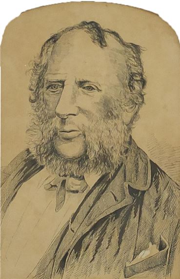 George Cruikshank - Self portrait with autograph by George Cruikshank