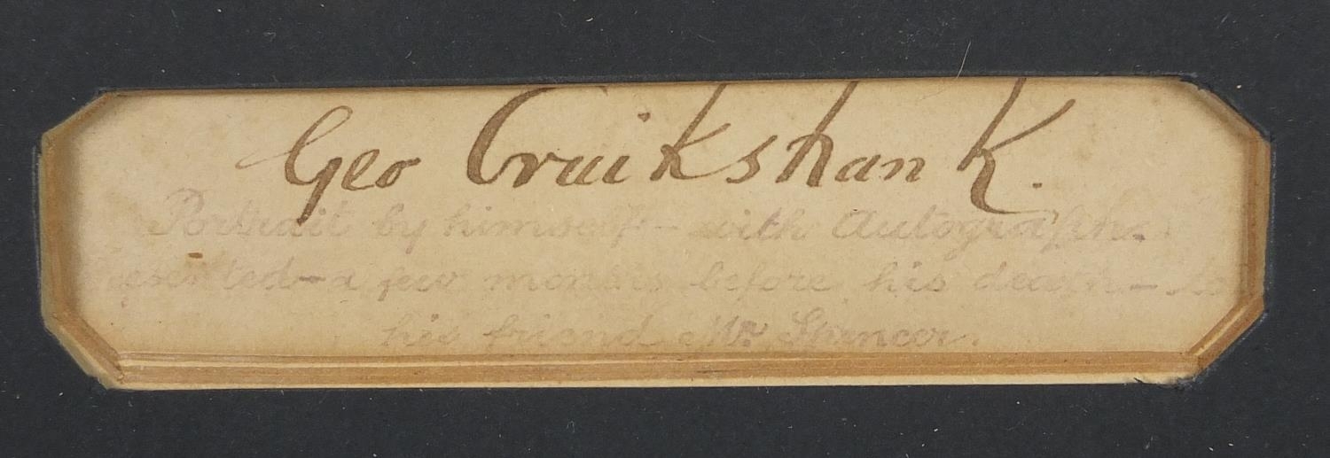 Artwork by George Cruikshank, George Cruikshank - Self portrait with autograph, Made of ink on paper