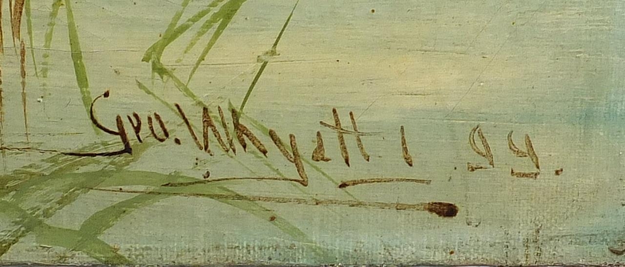 George Whyatt | George Henry Whyatt - Figures on a river before a town ...