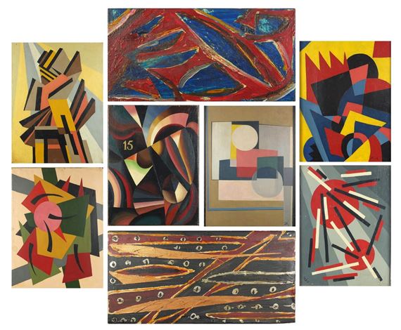 Russian School | Eight abstract compositions | MutualArt