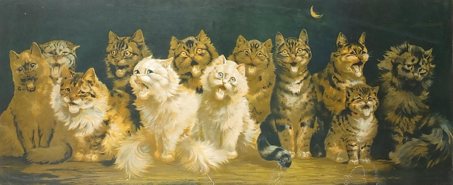 Louis Wain Cat Print Unmounted Art 1995 Vintage Original Print 'The Good  Puss' Wall Decor