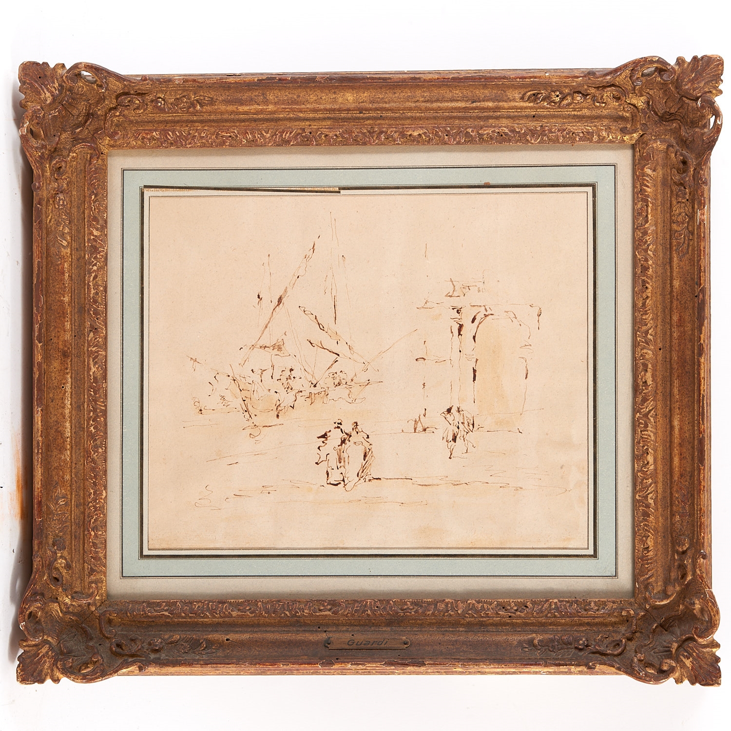 Artwork by Francesco Guardi, drawing, Made of ink on paper