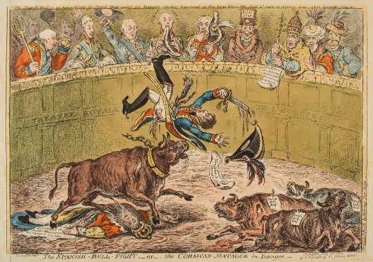 Gillray (James) - The Spanish-Bull-Fight _ or _ the Corsican-Matador in Danger