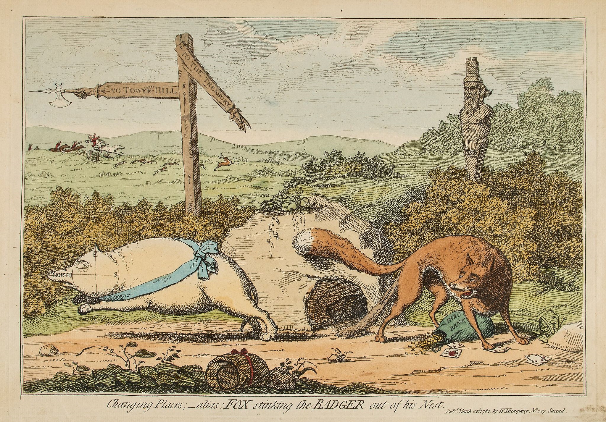 Artwork by James Gillray, Gillray (James) - The Kettle hooting the Porridge-Pot; Crumbs of Comfort, Made of hand coloured etchings