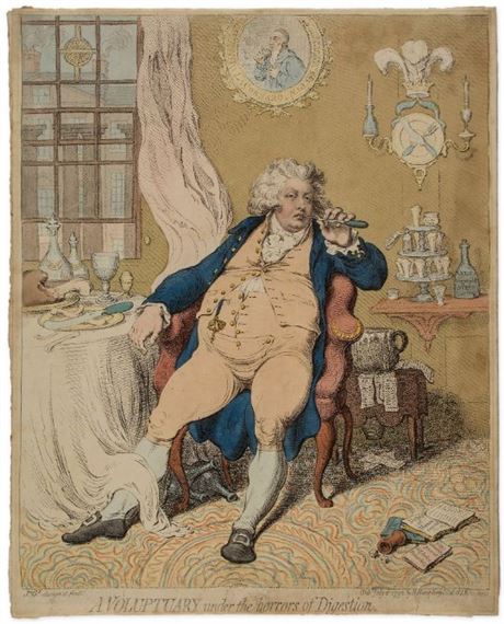 Gillray (James) - A Voluptuary under the horrors of Digestion by James Gillray, 1792