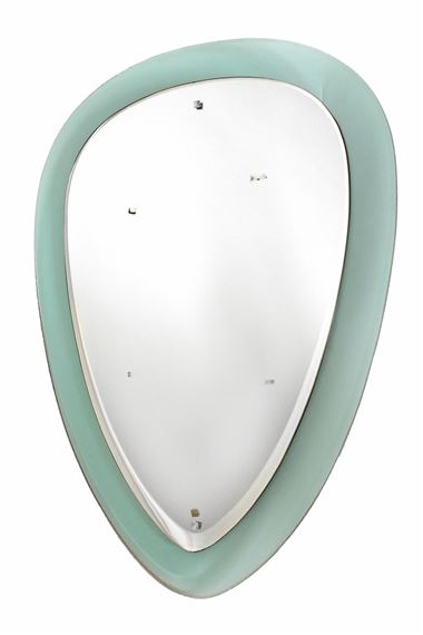 An Italian shield shape wall mirror by Fontana Arte by Fontana Arte, 1950s