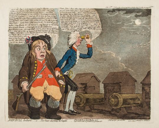 Gillray (James) - John Bull bother'd _ or _ The geese alarming the Capitol by James Gillray, 1792