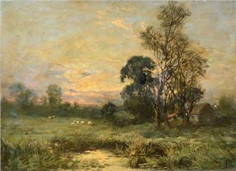 George A. Boyle (1826-1899) A group of three landscapes. Oil on panel All signed Each approx. 25.5 x 35.5cm (10 x 14in) - George A. Boyle