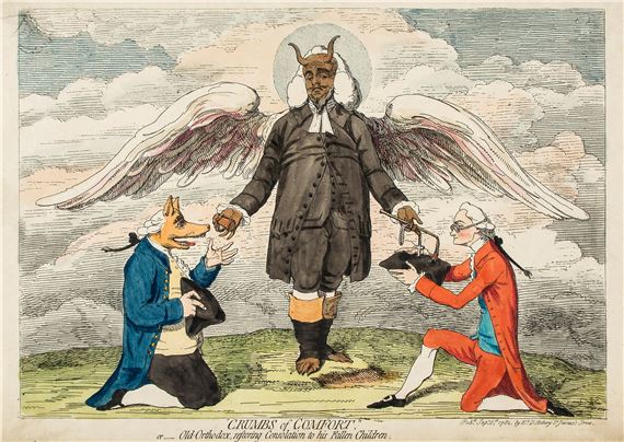 Gillray (James) - The Kettle hooting the Porridge-Pot; Crumbs of Comfort