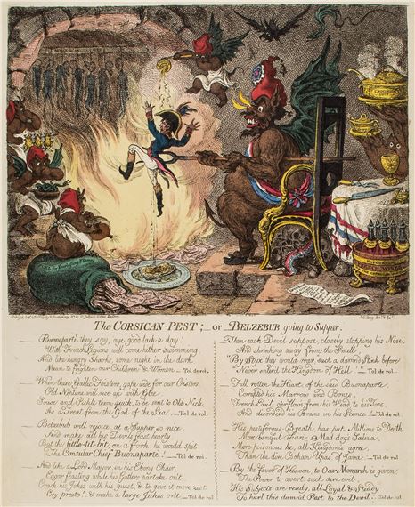 Gillray (James) - The Corsican Pest _ or _ Belzebub going to Supper