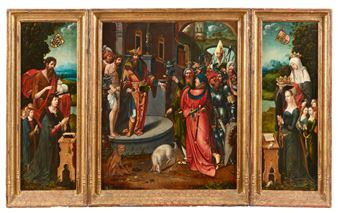 Triptych with Ecce Homo - Adriaen van Overbeke