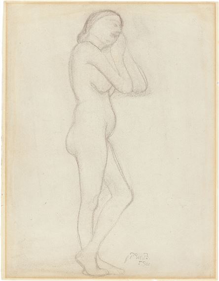 Stehender weiblicher Akt / Sitzender weiblicher Akt (zweiseitig). by Paula Modersohn-Becker, Circa 1903