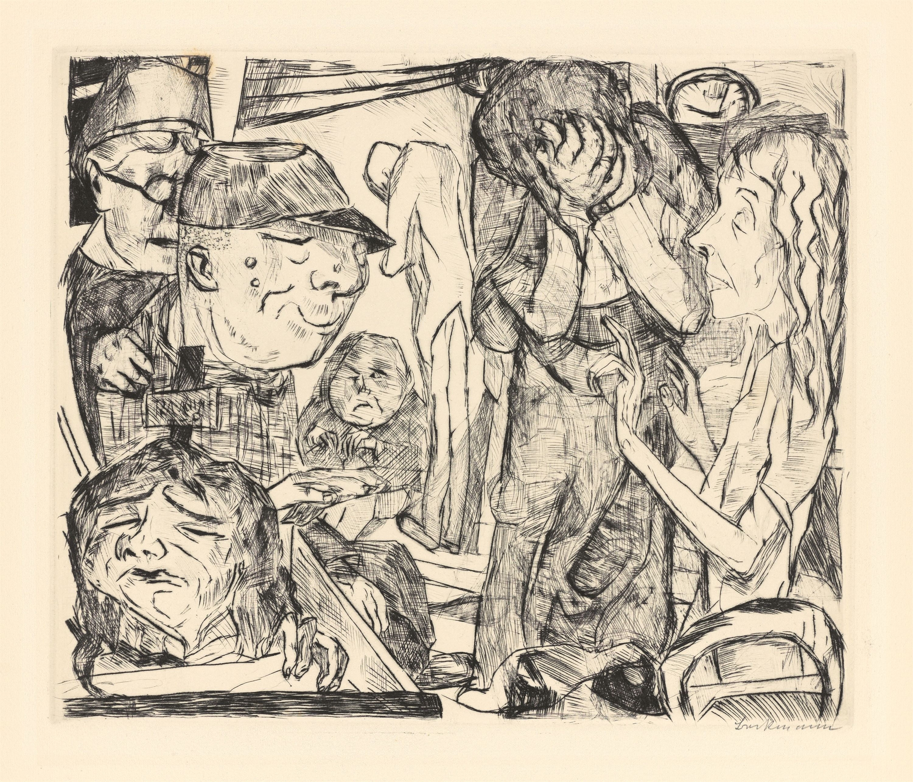 Artwork by Max Beckmann, ”IԳ󲹳ܲ”., Made of Drypoint on laid paper