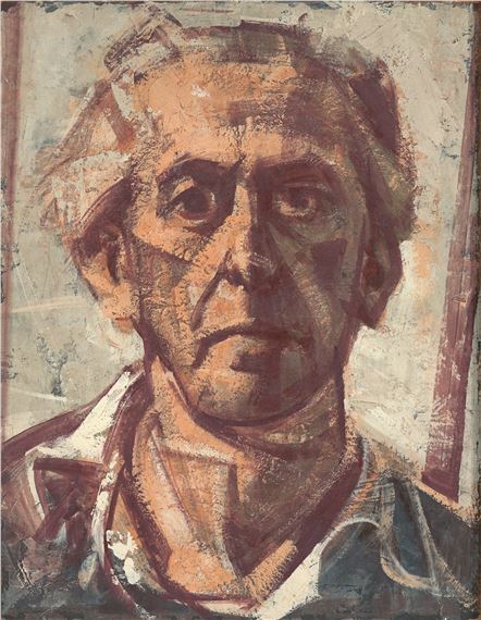 Selbstbildnis. by Hermann Glöckner, 1950s