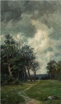 Path Along the Meadow's Edge - Augustus Maurice‏ Friedlander