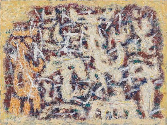 Helle Figuren auf Dunkel. by Willi Baumeister, 1945