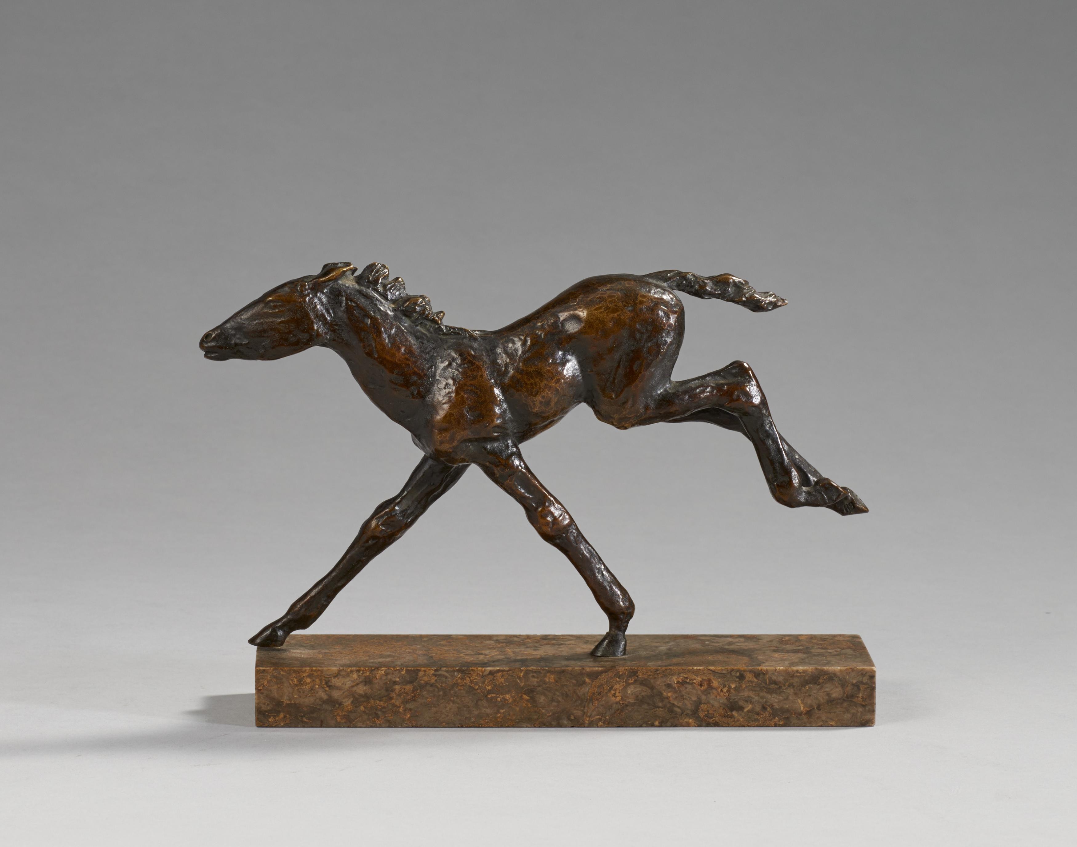 Artwork by Renee Sintenis, "Jagendes Fohlen (Galoppierendes Fohlen)"., Made of Bronze