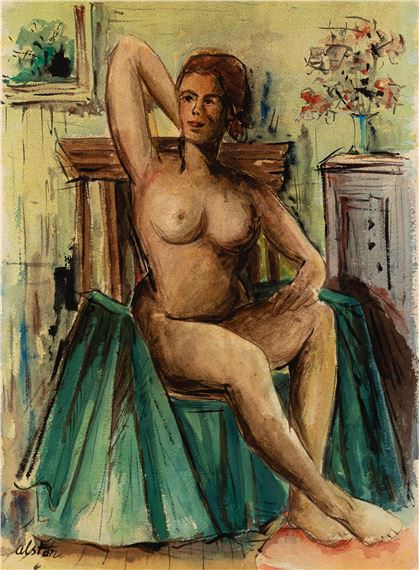 Untitled, Nude in an Interior by Charles Alston, 1950