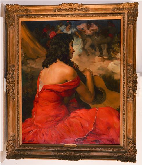 chinese dress ladies Flamenco Dancer (Original Painting)