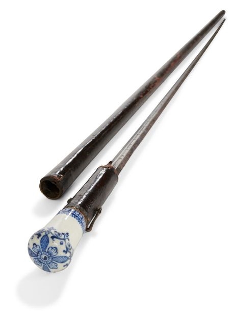 Artwork by Saint-cloud, Very rare cane with system forming cane sword, Made of cane in metal