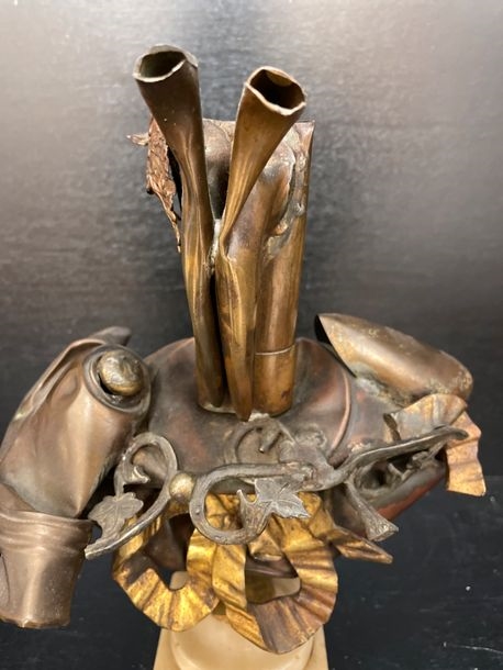 Luc Monheim | Untitled. Sculpture in copper mounted on a marble base ...