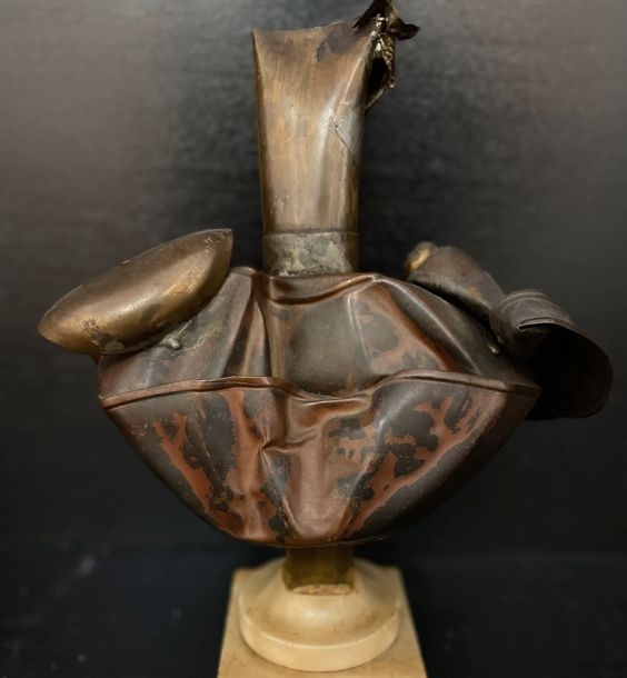 Luc Monheim | Untitled. Sculpture in copper mounted on a marble base ...