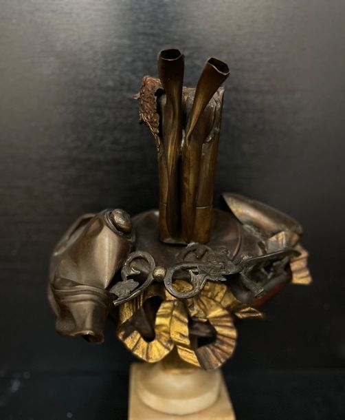 Luc Monheim | Untitled. Sculpture in copper mounted on a marble base ...
