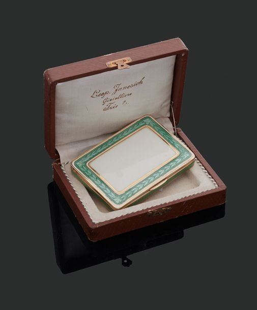 Artwork by Leopoldo Janesich, Box in vermeil 2nd title 800‰, Made of translucent white on white on a guilloche background