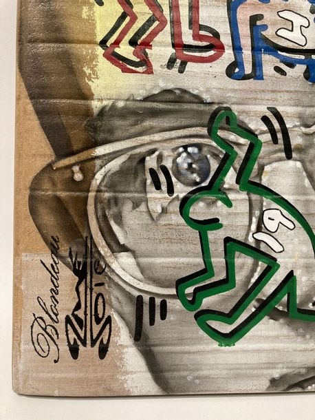 Artwork by Didier  Demé, Patrick Blondeau, Tribute to K Haring, Made of Acrylic on sculpted panel