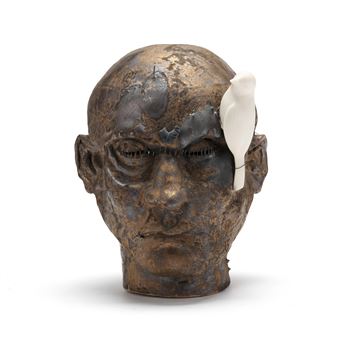 Folk Art Face Sculpture - Peter Lenzo