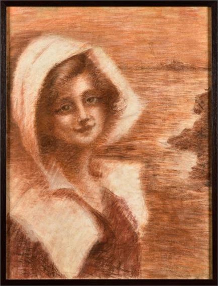 Bust of a woman by Lucien Lévy-Dhurmer, 1920