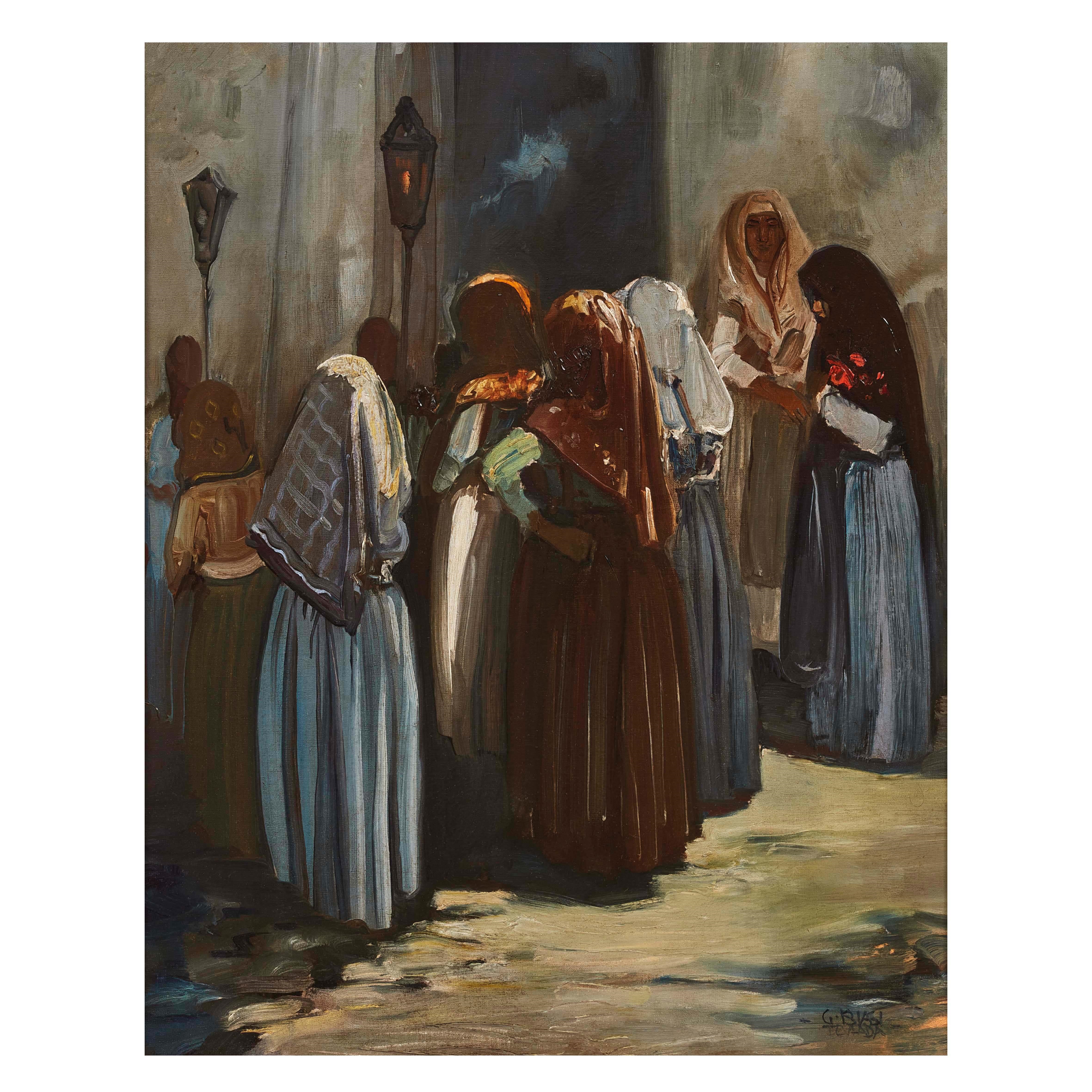 Artwork by Giuseppe Biasi da Teulada, PROCESSION, Made of oil on canvas