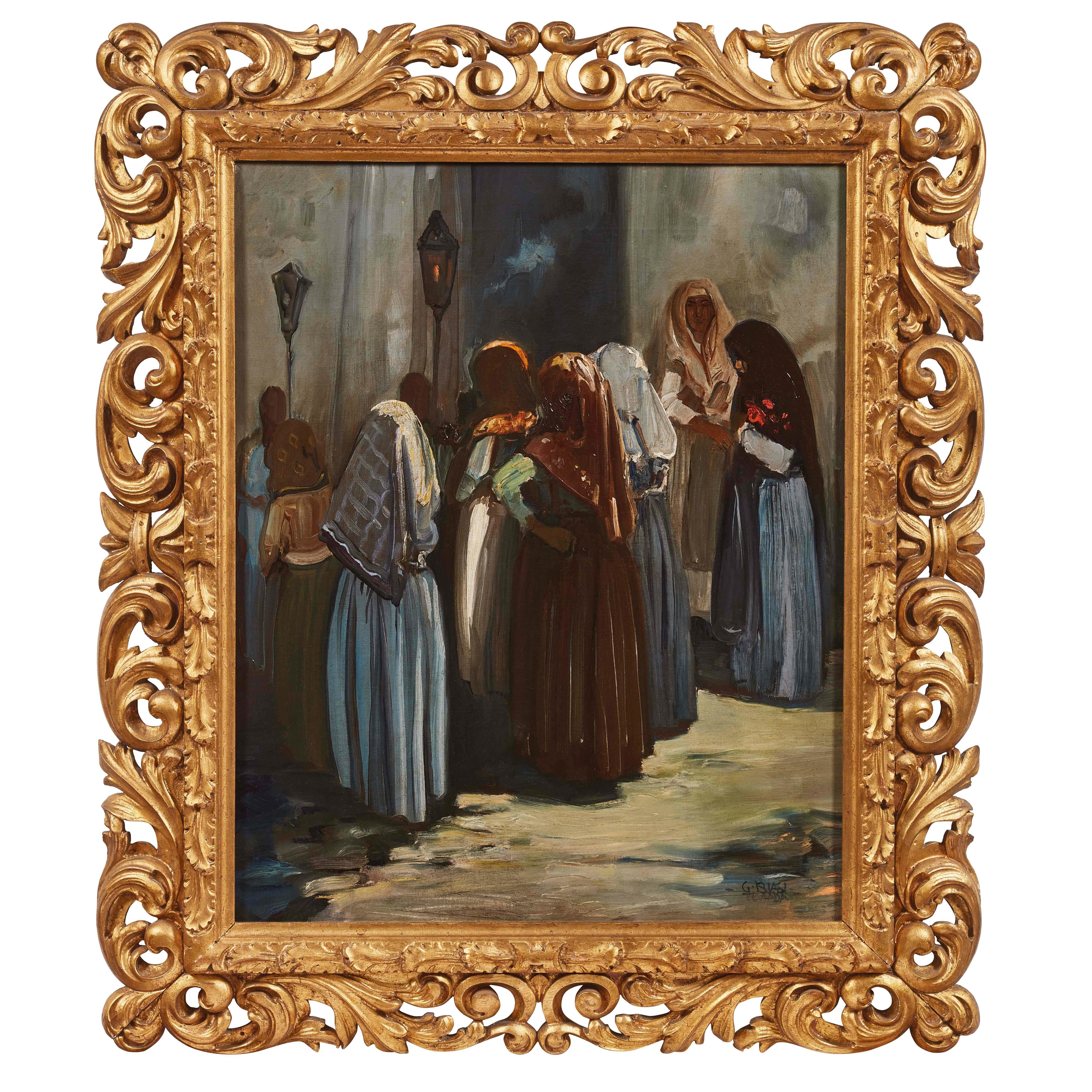 Artwork by Giuseppe Biasi da Teulada, PROCESSION, Made of oil on canvas
