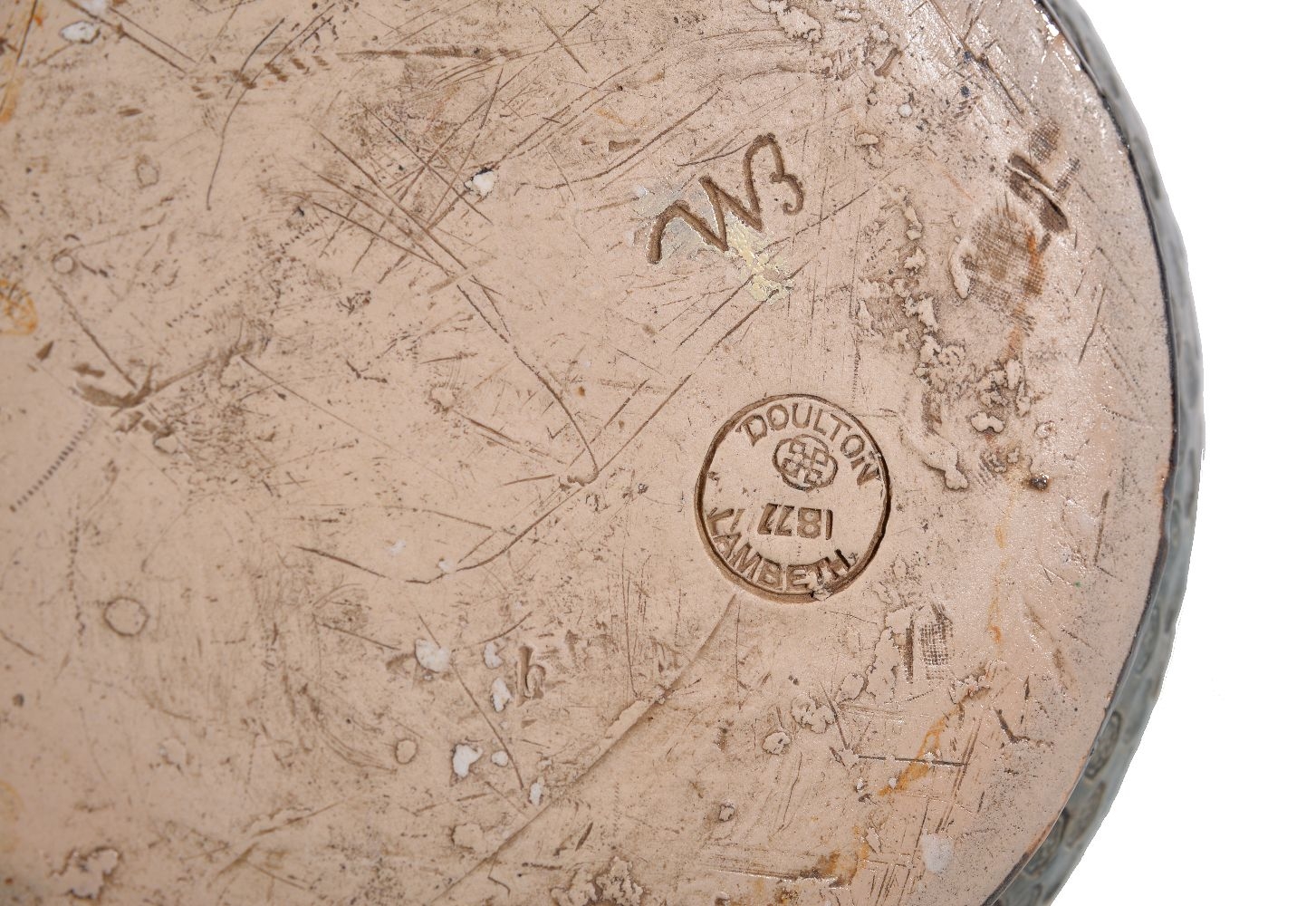 Tinworth A Doulton Lambeth stoneware baluster vase by